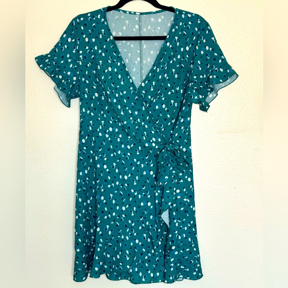 Green Surplus Wrap Dress